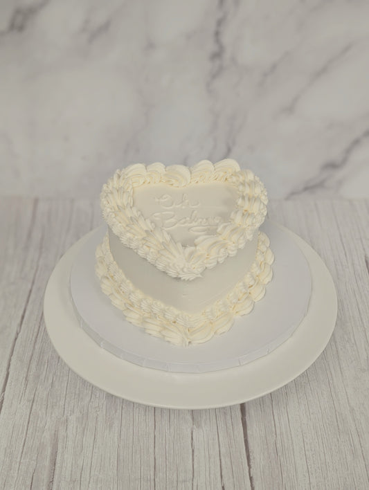 Gender reveal heart cake